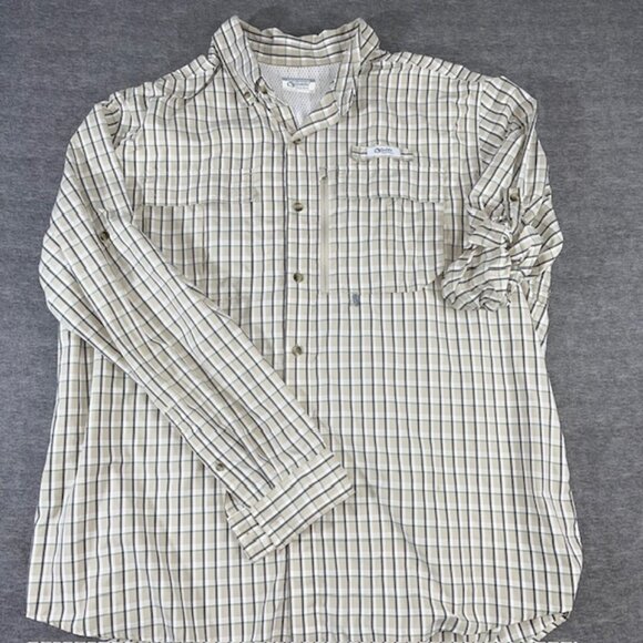 Gander Mountain Guide Series Shirt 2XL Tan Long Sleeve Vented Fishing Roll Tab - Picture 1 of 8